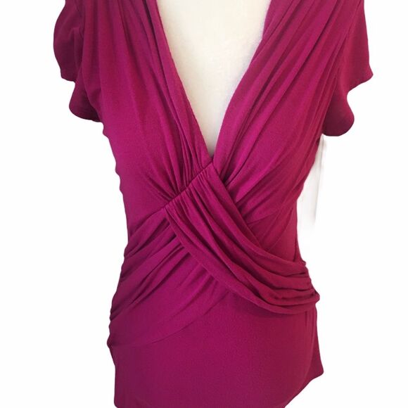 B’leev Fuchsia Criss Cross V-Neck Top - Picture 9 of 12